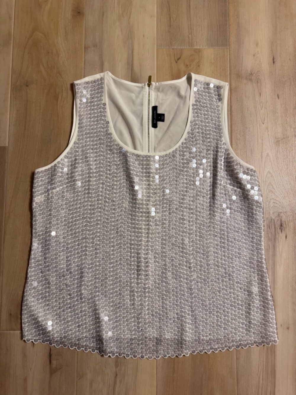 St. John Silk Sequin Tank Size 16